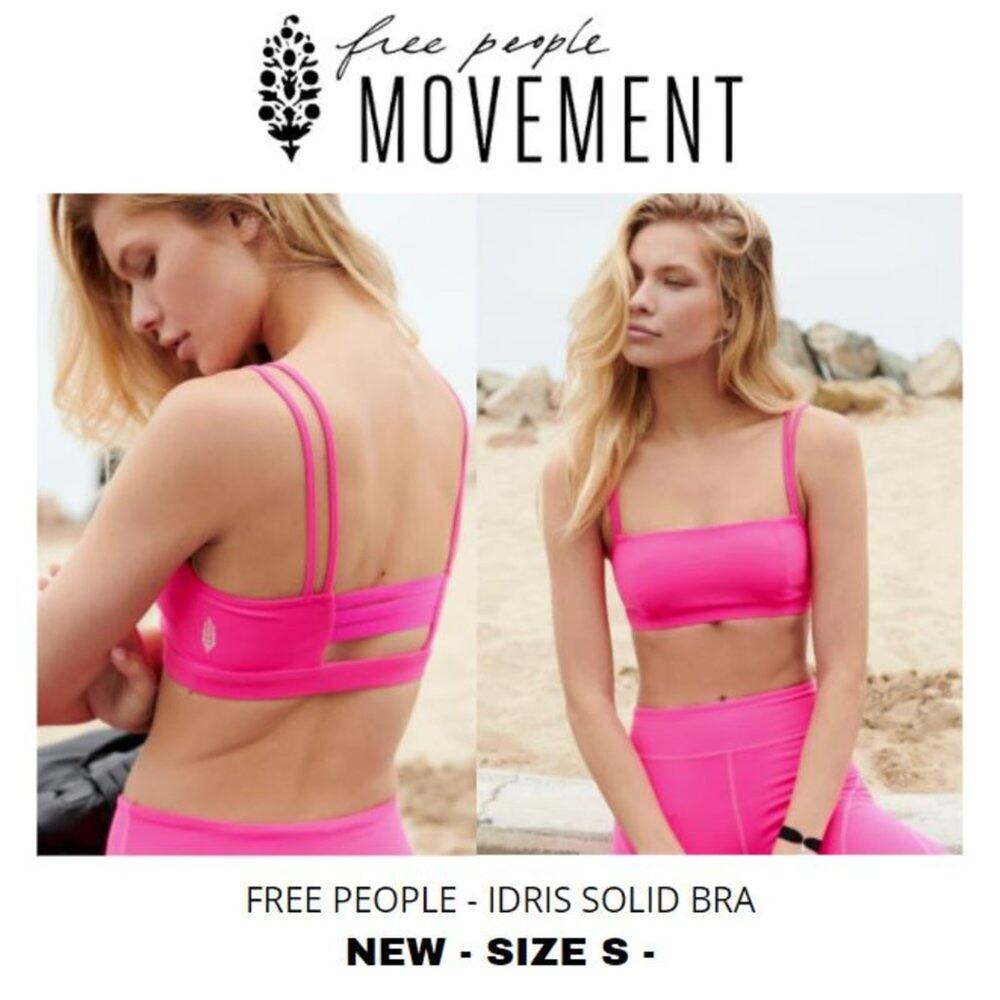 NEW - FREE PEOPLE MOVEMENT IDRIS SOLID BRA Size Small - PINK